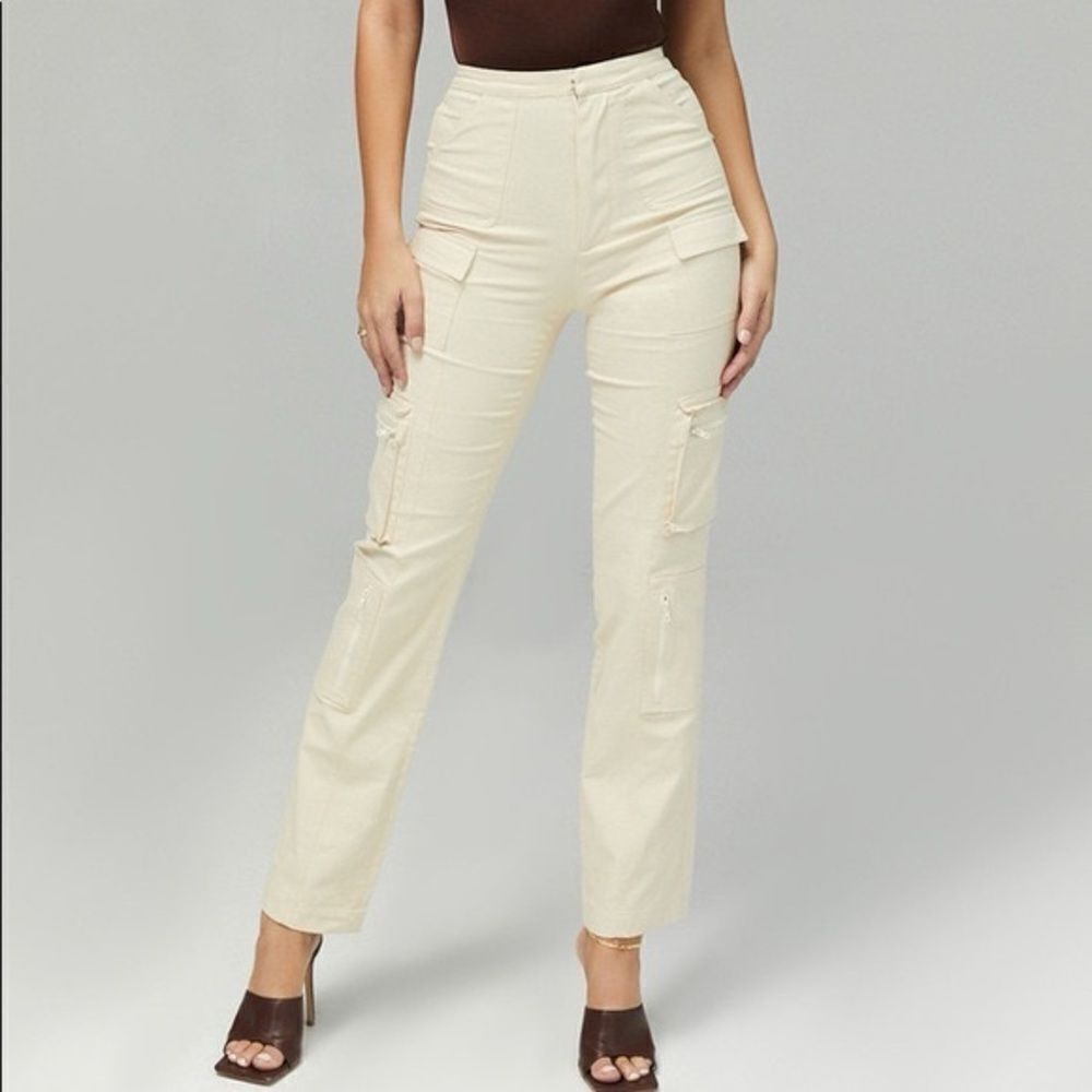 Mistress Rocks Best Life Cream Cargo Ankle Pants Sz S